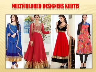Multicolored designers kurtis