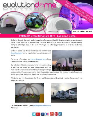 Inflatable Event Structure Hire - Evolution Dome