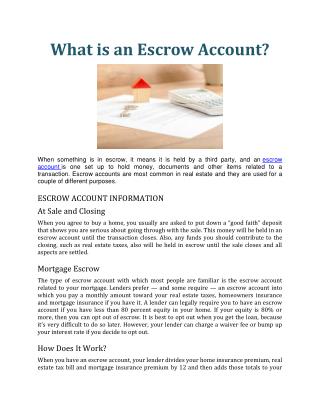 What is an Escrow Account.docx