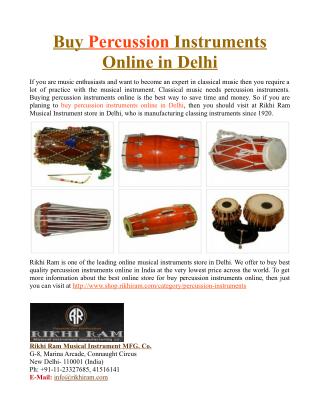 Buy Percussion Instruments Online in Delhi