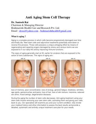 Stem Cell Therapy by Dr. Santosh Rai