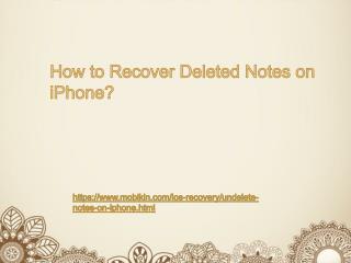 How to Recover Deleted Notes on iPhone?