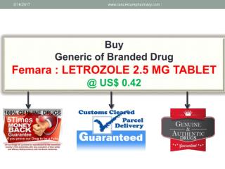 Buy Femara - Letrozole 2.5 Mg Tablet @ Us$ 0.42