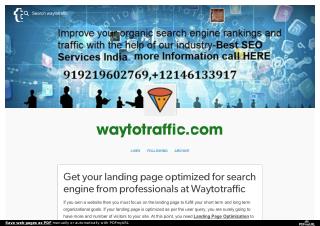 Get your landing page optimized for search engine from professionals at waytotraffic