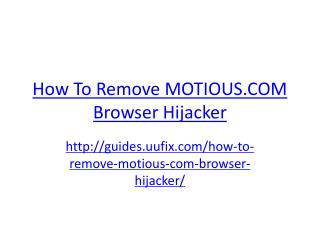 How to remove motious.com browser hijacker