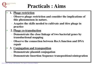 Practicals : Aims