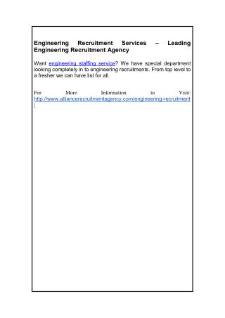 Engineering Recruitment Services – Leading Engineering Recruitment Agency