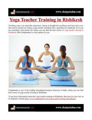 Yoga Teacher Training in Rishikesh