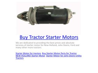 Buy Tractor Starter Motors