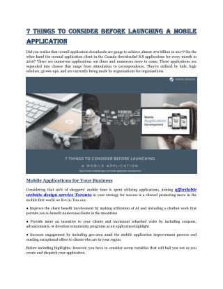 7 Things To Consider Before Launching A Mobile Application