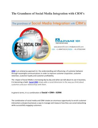 The Grandness of Social Media Integration with CRM’s