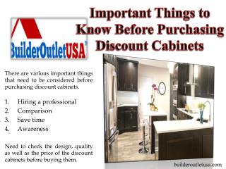 Important Things to Know Before Purchasing Discount Cabinets