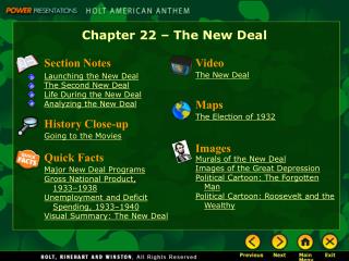 Chapter 22 – The New Deal