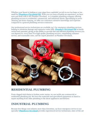 Plumbers Cleveland OH