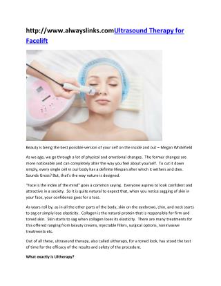 Ultrasound Therapy for Facelift