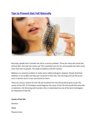 Tips to Prevent Hair Fall Naturally