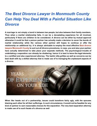 The Best Divorce Lawyers In Monmouth County Can Help You Deal With a Painful Situation Like Divorce