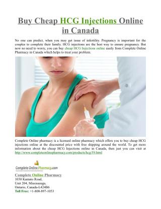 Buy Cheap HCG Injections Online in Canada