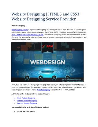 Website Designing | HTML5 and CSS3 Website Designing Service Provider