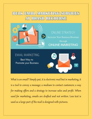 Bulk Email Marketing Services at Brand Recourse