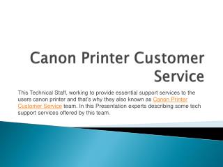 Canon printer customer service