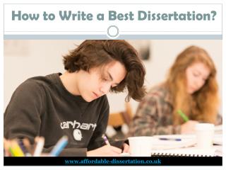 How to Write a Dissertation