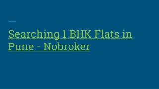 1 BHK Flats for Rent in Pune