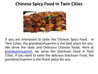 Chinese Spicy Food in Twin Cities