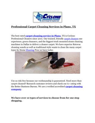 Professional Carpet Cleaning Services in Plano, TX