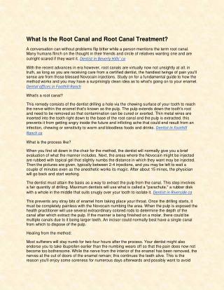 What Is the Root Canal and Root Canal Treatment?