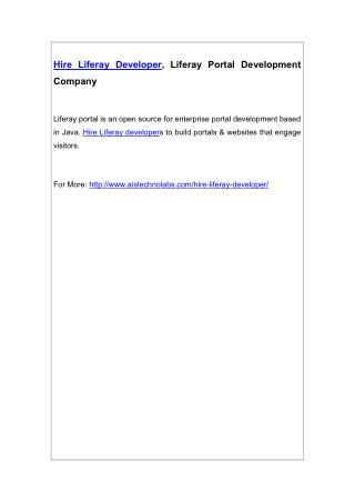 Hire Liferay Developer, Liferay Portal Development Company