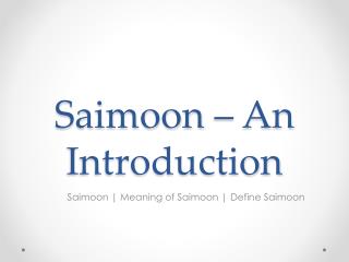 Saimoon - saimoon.co