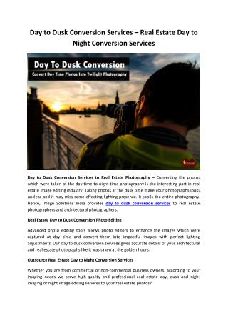 Day to Dusk Conversion Services – Real Estate Day to Night Conversion Services