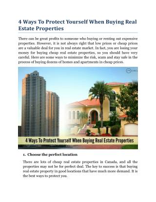 4 Ways To Protect Yourself When Buying Real Estate Properties