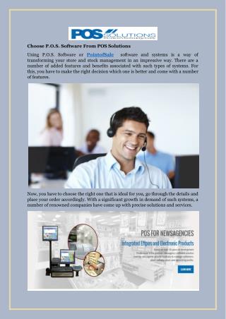 Choose P.O.S. Software From POS Solutions