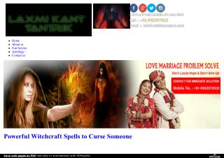 Powerful Witchcraft Spells to Curse Someone | 9953979533