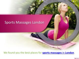 Best Sports Massage Centre in London