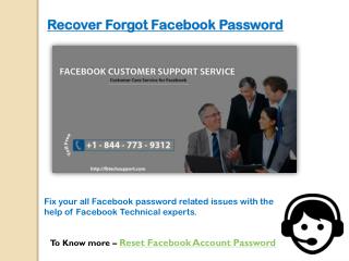 Reset Facebook Account Password