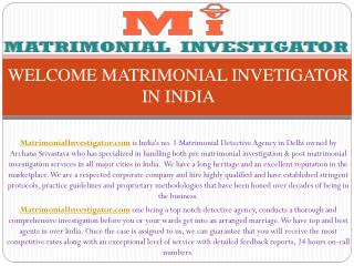 India's No.1 Matrimonial Detective Agency in Delhi