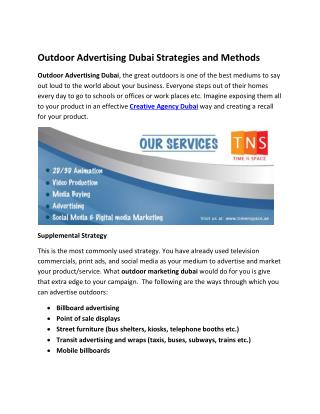 Outdoor Advertising Dubai Strategies and Methods