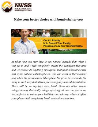 Make your better choice with bomb shelter cost
