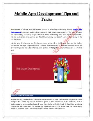 Mobile App Development Tips and Tricks | iMedia Designs