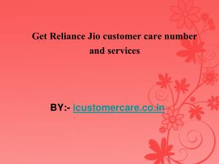 Get Reliance Jio customer care number and services