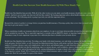 Health Line One Avoid Making Mistakes When Getting Insurance for You