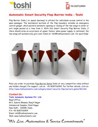 Automatic Smart Security Flap Barrier India – Toshi Automatic