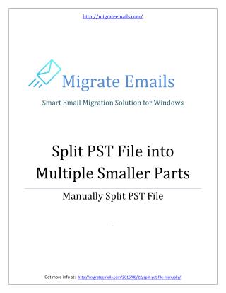Manually Split PST File