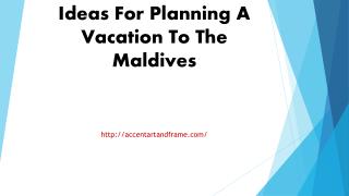 Ideas For Planning A Vacation To The Maldives