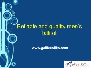 Reliable and quality men’s tallitot