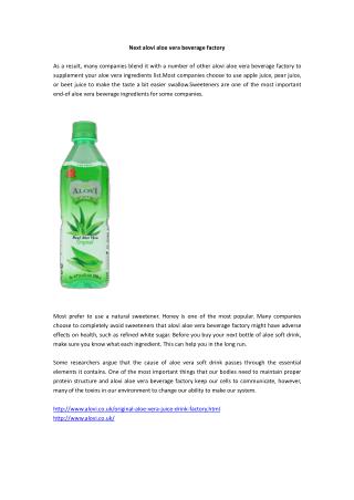 Next alovi aloe vera beverage factory