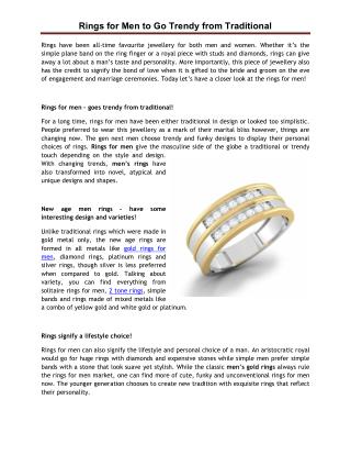 Rings for Men to Go Trendy from Traditional
